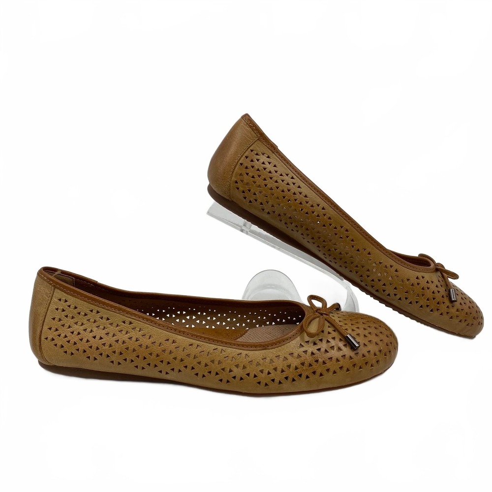 Soft Walk Tan Laser Cut Ballet Flats | Womens 8